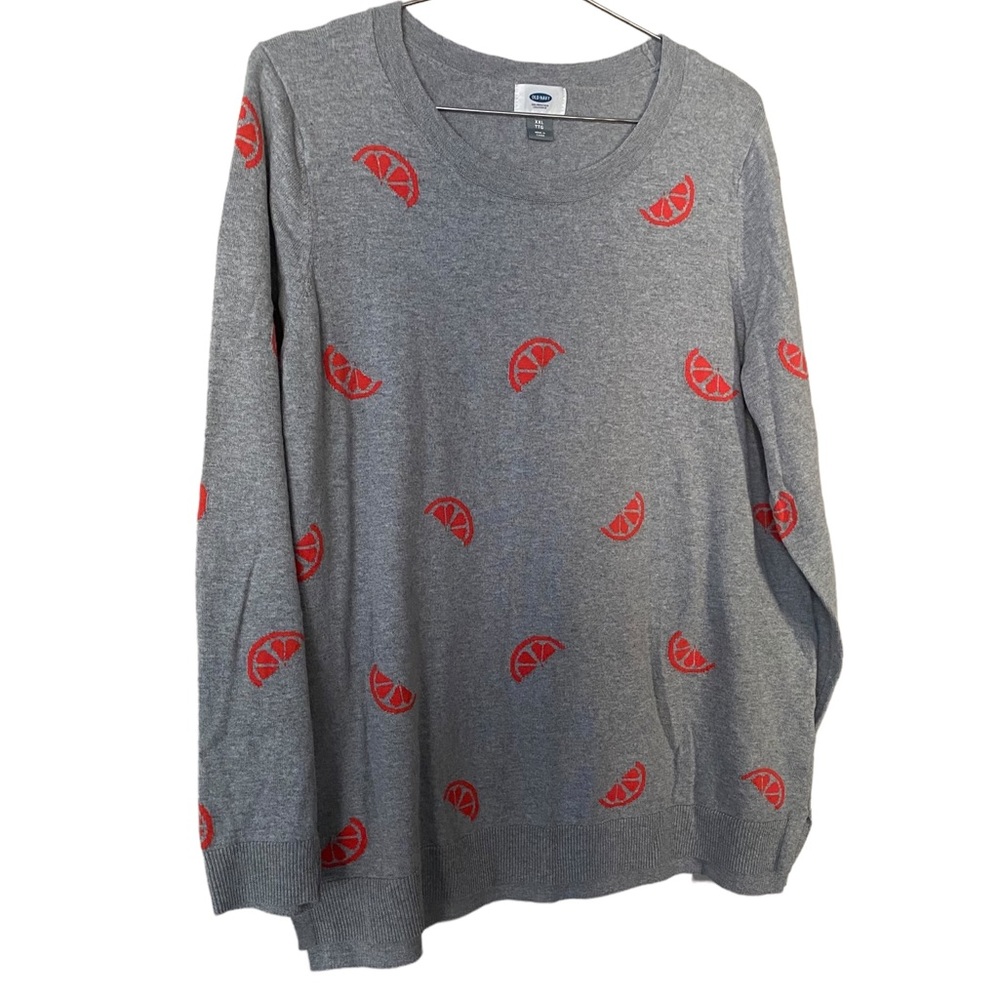 Old navy grey sweater with orange detail XXL